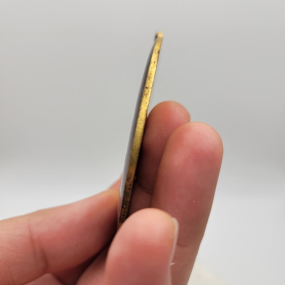 Vintage Gold and Red Oval Religious Pendant - Picture 8 of 8